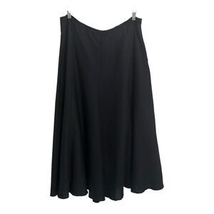 Ashley Stewart Linen Blend Maxi Skirt Sz 14W Black Wide Flare